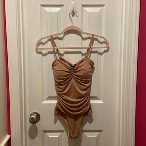 NWT Express Blush Body Contour Ruched Spaghetti Strap Bodysuit